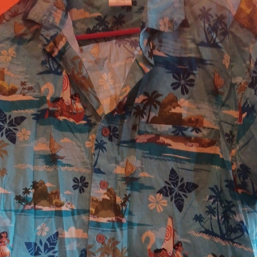 Disney Blue and Red Patterned Shirt